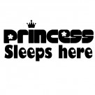 Princess sleeps here wall quote sticker