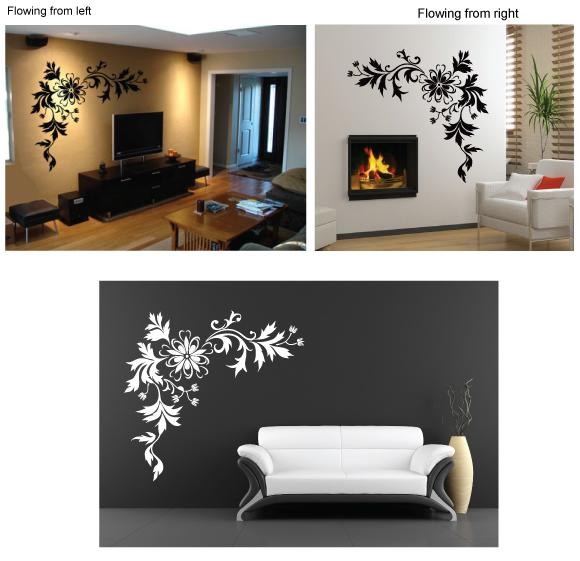 Stylish Flower and Leaf Wall Stickers Stylish Flower and Leaf Wall Stickers