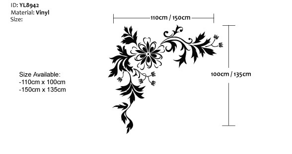 Stylish Flower and Leaf Wall Stickers Stylish Flower and Leaf Wall Stickers