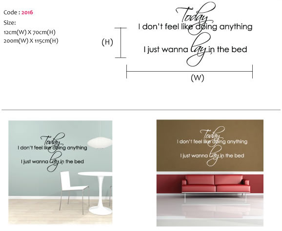 Today I don't feel like doing anything wall quote sticker