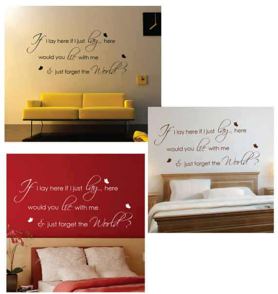if i lay here wall quote sticker