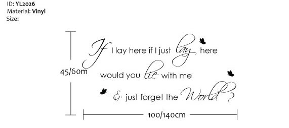 if i lay here wall quote sticker