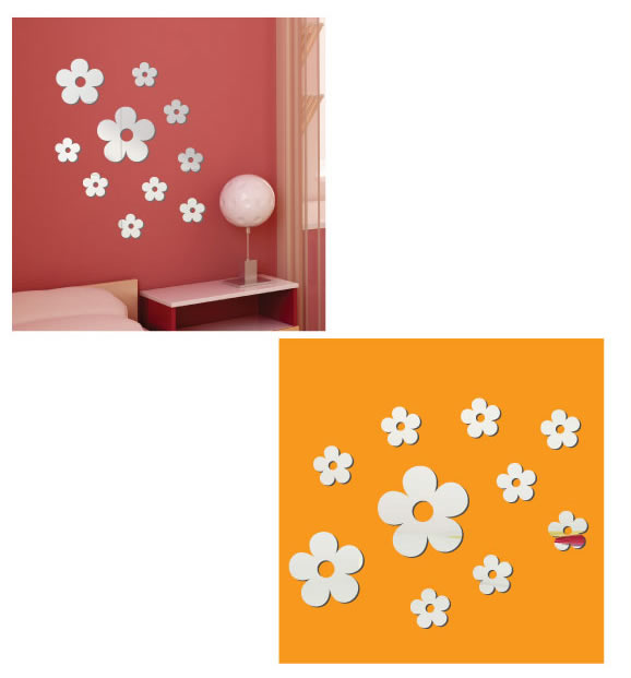 Daisy Flower Mirror Wall Stickers