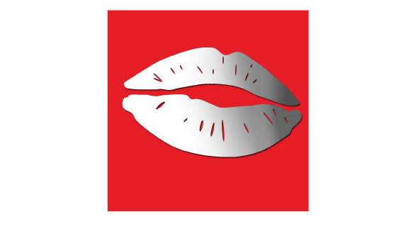 lips mirror wall stickers