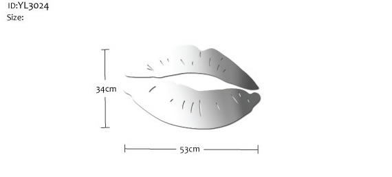lips mirror wall stickers