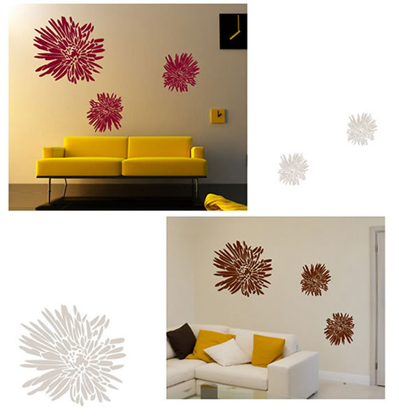 Chrysanthemum Flower Wall Stickers Chrysanthemum Flower Wall Stickers