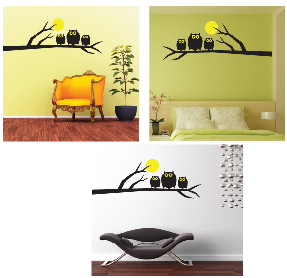 Owl and Moon Wall Sticker
