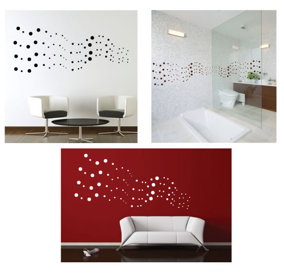 Dot stream wall stickers