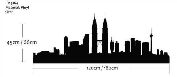 Kuala Lumpur Skyline Wall Sticker Kuala Lumpur Skyline Wall Sticker