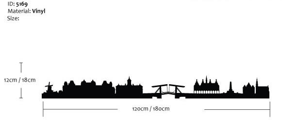 Amsterdam Skyline Wall Sticker Amsterdam Skyline Wall Sticker