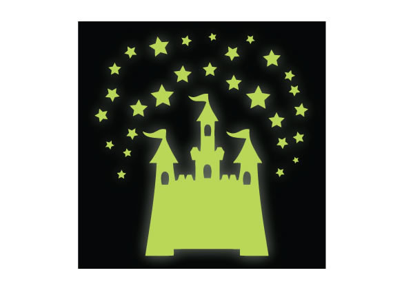 glow in the dark fairy tale castle wall sticker glow in the dark fairy tale castle wall sticker