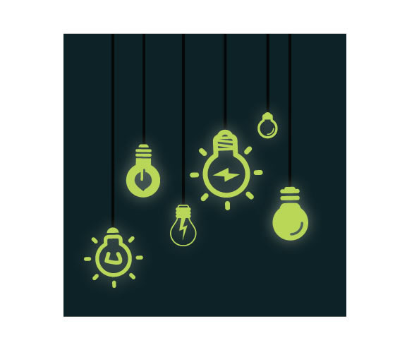 glow in the dark light bulb wall stickers