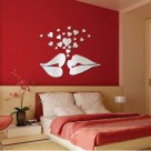 Lips and Hearts Mirror Wall Stickers